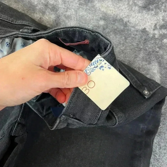 Anthropologie PILCRO Split Hem High-Rise Women's Black Jeans Straight 30X33 NWT - Picture 6 of 14